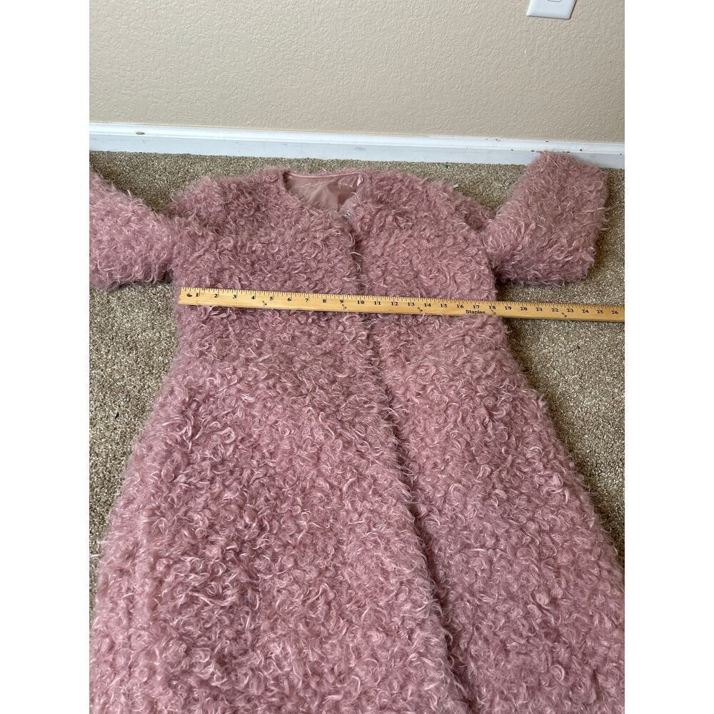 Via Spiga Reversible Curly Faux Fur Coat Lightweight reversible dusty pink curly - Picture 5 of 14